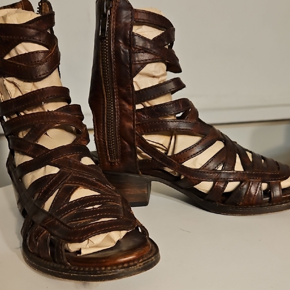 Women's Brown Strappy Sandals - Picture 3 of 5